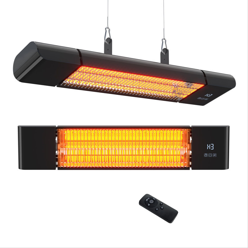 Patio Heater Wall Mounted With Remote Control 1500 Watt Heater