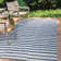 Sukie Modern Offset Stripe Ivory/Blue Indoor/Outdoor Rug
