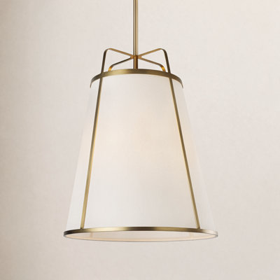 3 - Light Dimmable Tapered Pendant With Linen Shade