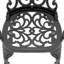 Ensemble de 5 meubles de patio en aluminium coulé avec cadre noir et coussins de siège blanc cassé-1397592456