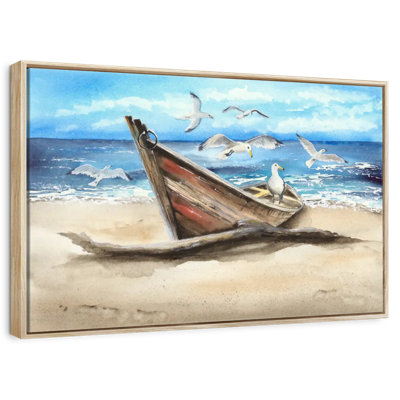 Mouettes et bateau