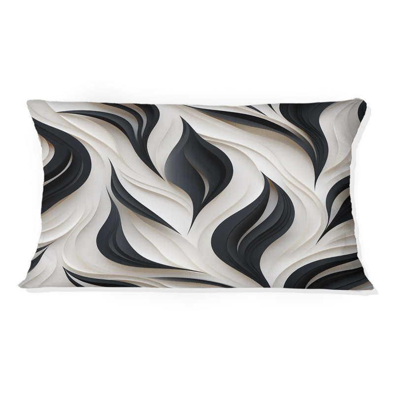 Blanc et noir Minimalist Elegance I - Coussin décoratif à rayures