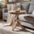 Cherie Round End Table, Light White Washed Solid Rubberwood, 24 Inch