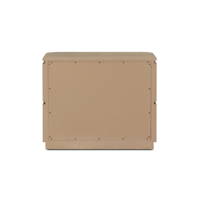 Mariella Nightstand-Beige Painted Linen