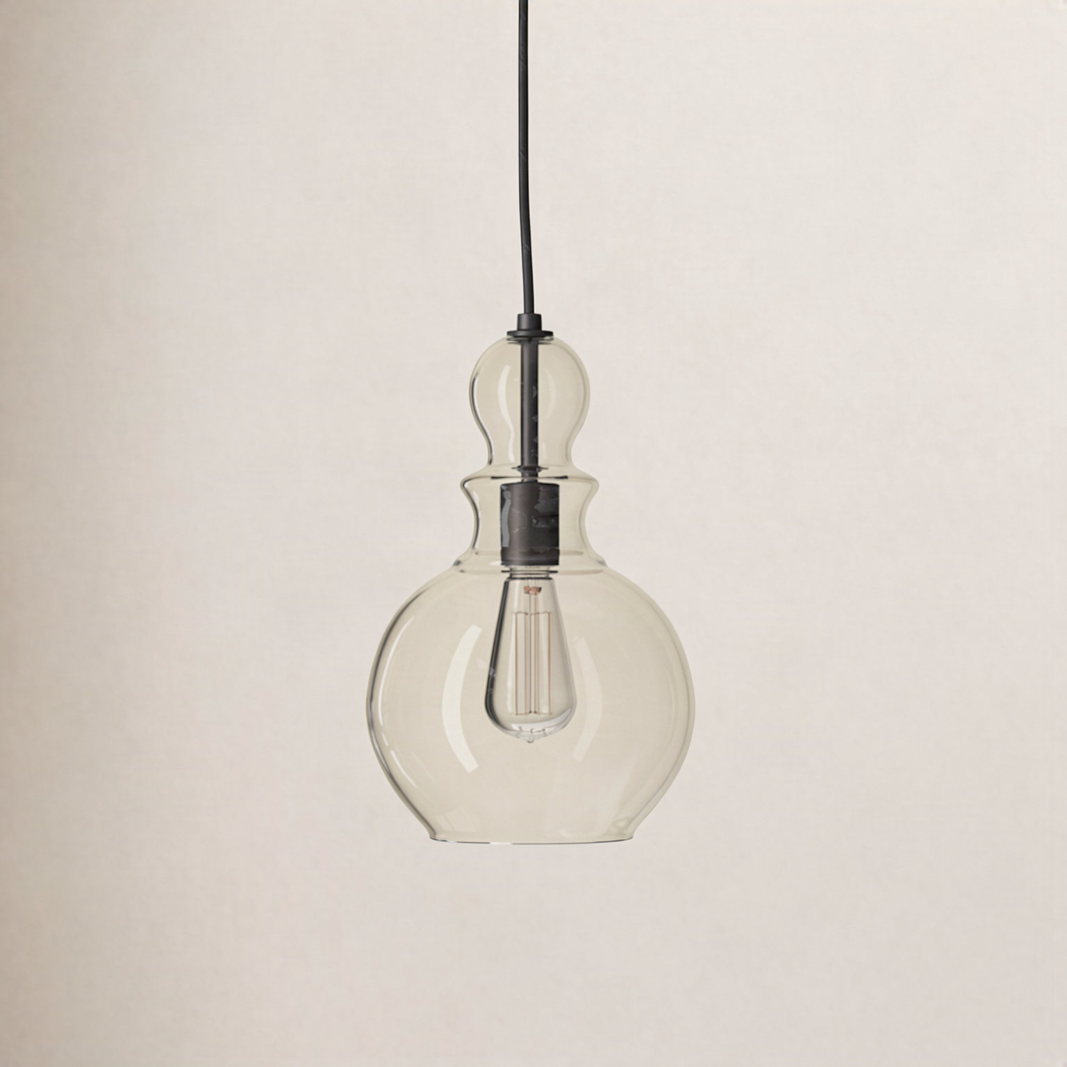 Theron Single Light Glass Dimmable Pendant, Antique Bronze, Champagne