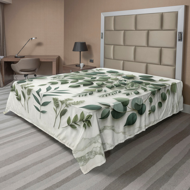 Polyester Floral Flat Sheet, California King