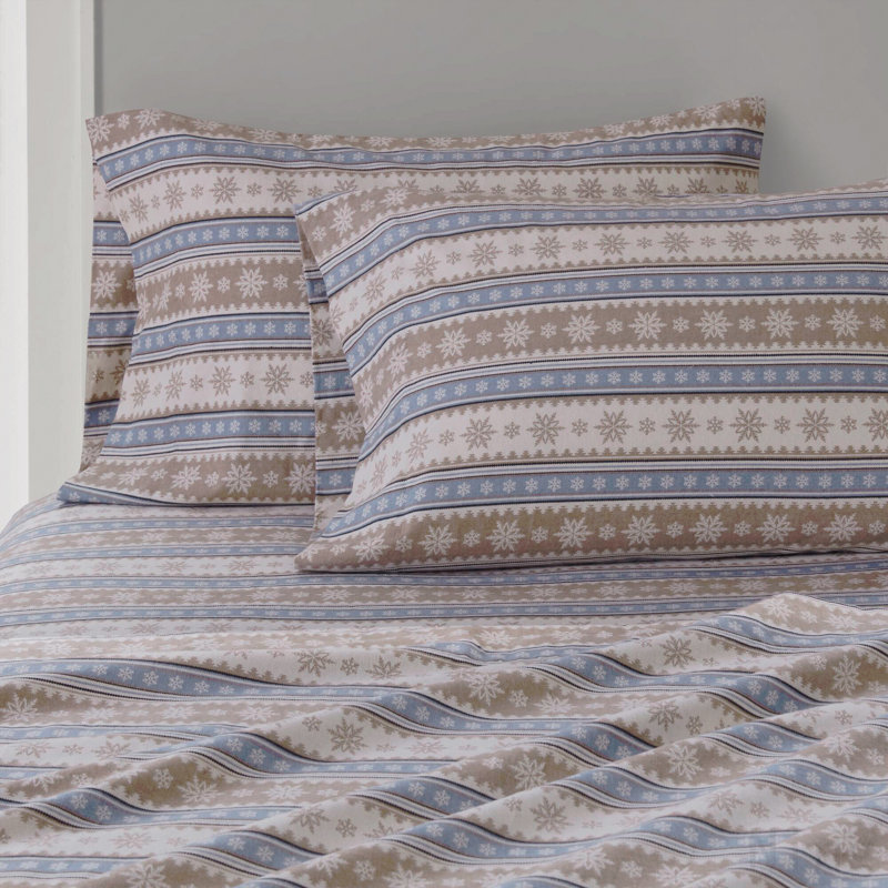 3 PCS Twin Sheet Set Blue Snowflake