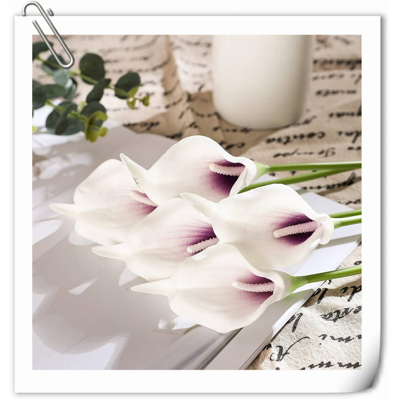 Arrangement Lillies, Blanc / Mauve, H 14,29 po x l 5,71 po x P 2,28 po