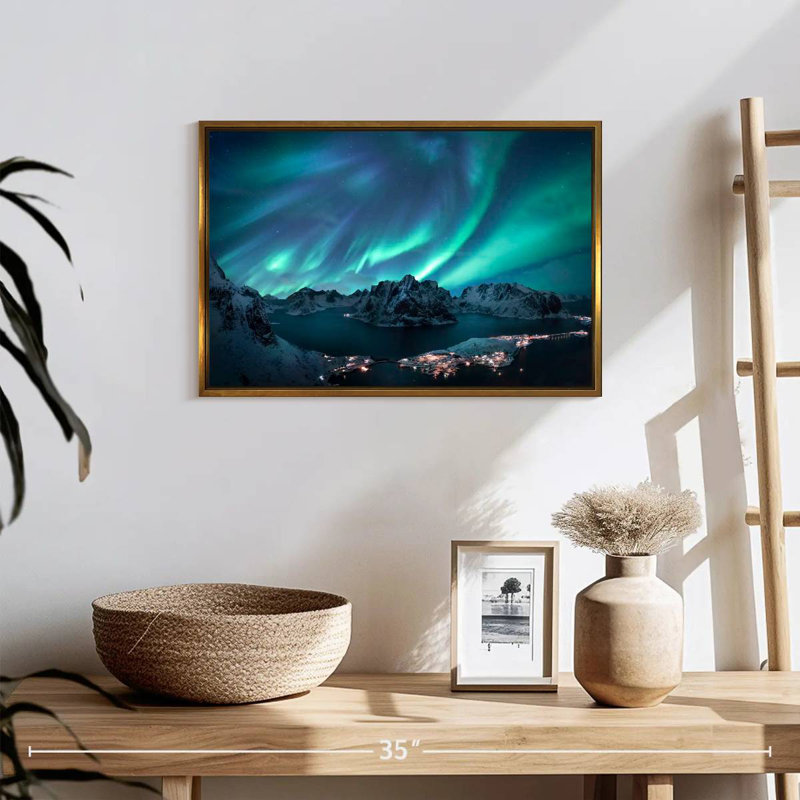 Aurora Display, Floating Frame Gold, 19" X 13"