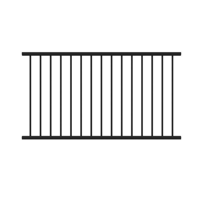 Textured Black Aluminum 6 ft. x 36 in. Deck Railing Kit