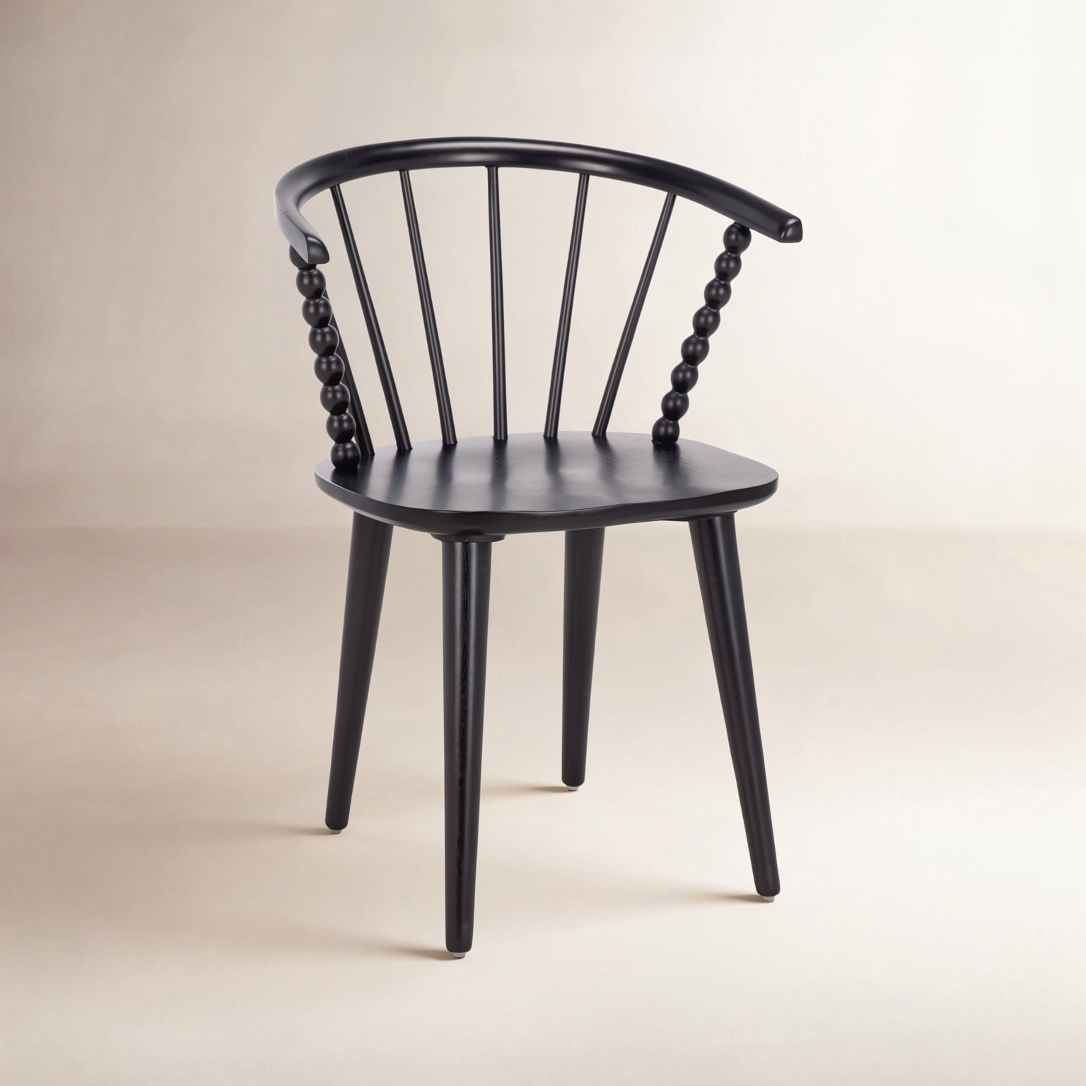 Paras Curved Back Wood Dining Chair, Black