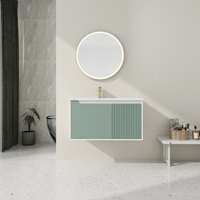 Meuble-lavabo mural 36 po avec lavabo en céramique