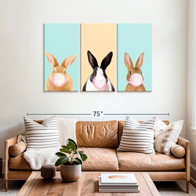 Brampt Funny Bunnies, 36" H x 57" W