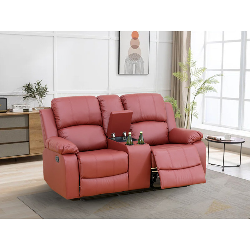 Larain Recliner, Red Cotton Blend