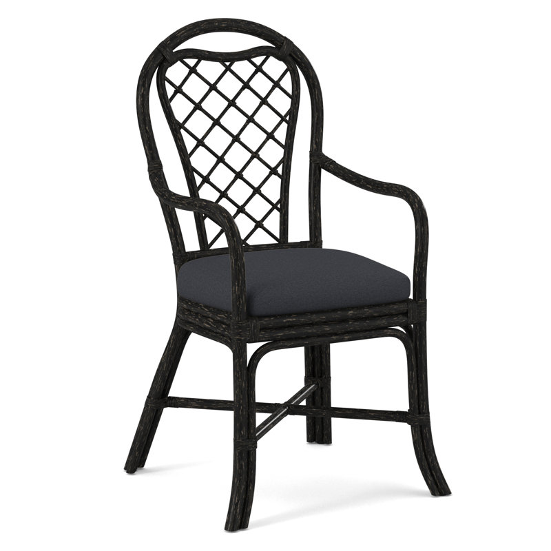 Trellis Dining Arm Chair, Antique Black, Eggshell Crypton Performance; 0884-93