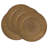 Brown Rustic Woven Look Faux Rattan Charger Plates 13" Round, Set Of 4 