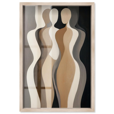 Décoration murale Boho Chœur des Formes II par Art Remedy, cadre blond, 17 x 25
