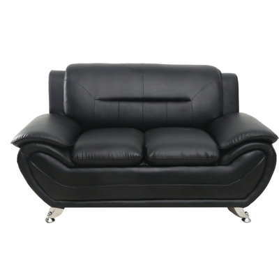 Segura Faux Leather Pillow top Arm Loveseat