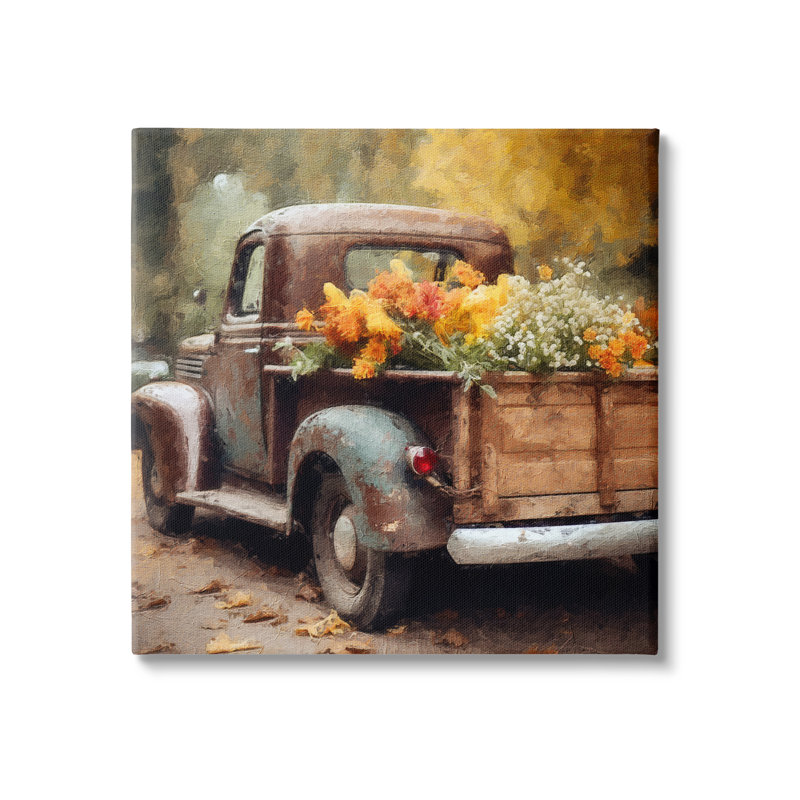 " Autumnal Plants In Truck ", 36" H x 36" W x 1.5" D