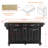Kitchen Island With Rubber Wood Countertop, Kitchen Cart On 5 Wheels With Storage Cabinet And 2 Top Drawers And A Center Double Layered Storage Drawer For Dinning Room-694005524