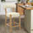 Beige Faux Leather / Natural Frame selected