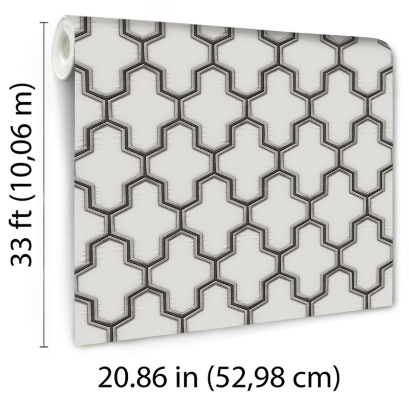 Geometric Silk Wallpaper, White
