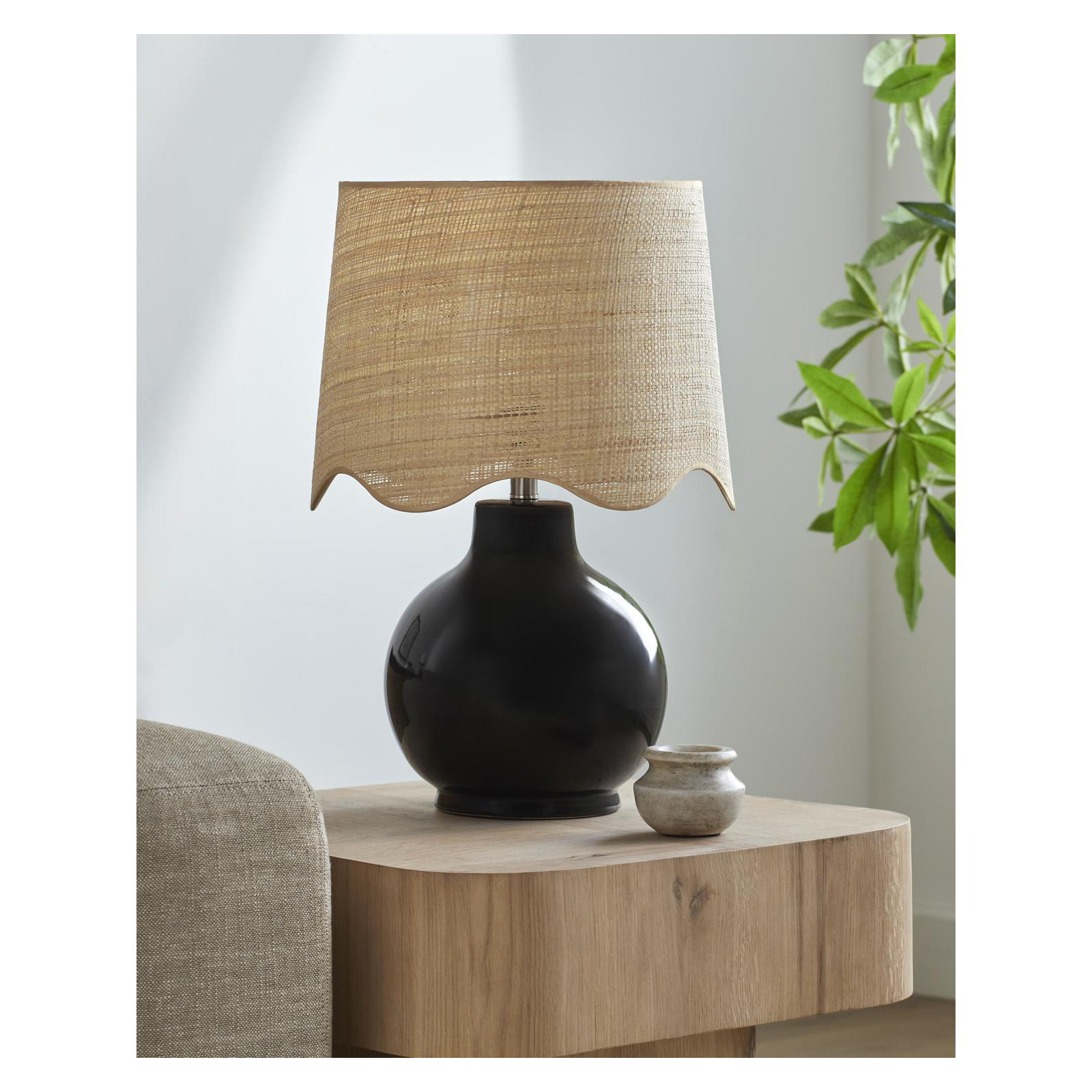 Maura Accent Table Lamp, Tan, Black, 22"H x 15"W x 15"D