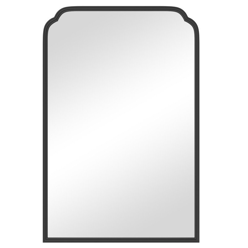 Modern Rounded Corner Rectangle Bathroom Vanity Mirror for Over Sink Framed French Cleat Mounted Wall Mirror, Gold, 36" x 24"