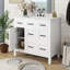 Armoire de salle de bain avec lavabo intégré en résine - 4 tiroirs, 2 portes