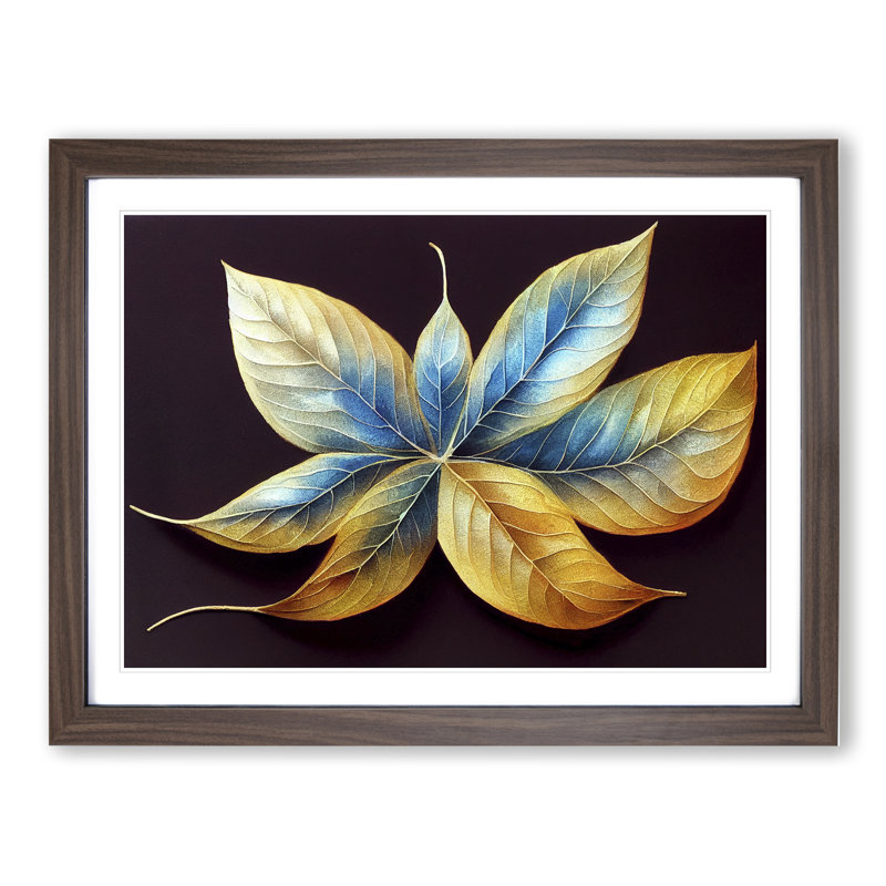 Admirable Leaf - Framed Print, 34cm H x 46cm W x 2cm D, Walnut
