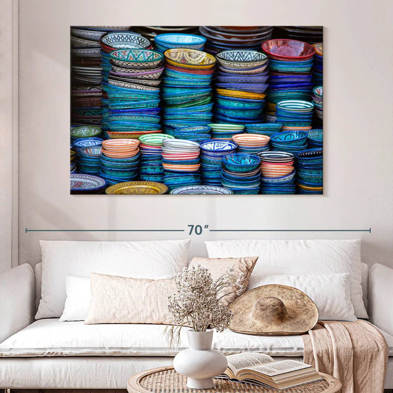 Senne Colorful Moroccan Pottery, 34" H x 51" W