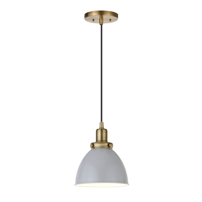 Madison 1 - Light Single Pendant, Cool Gray/Brass