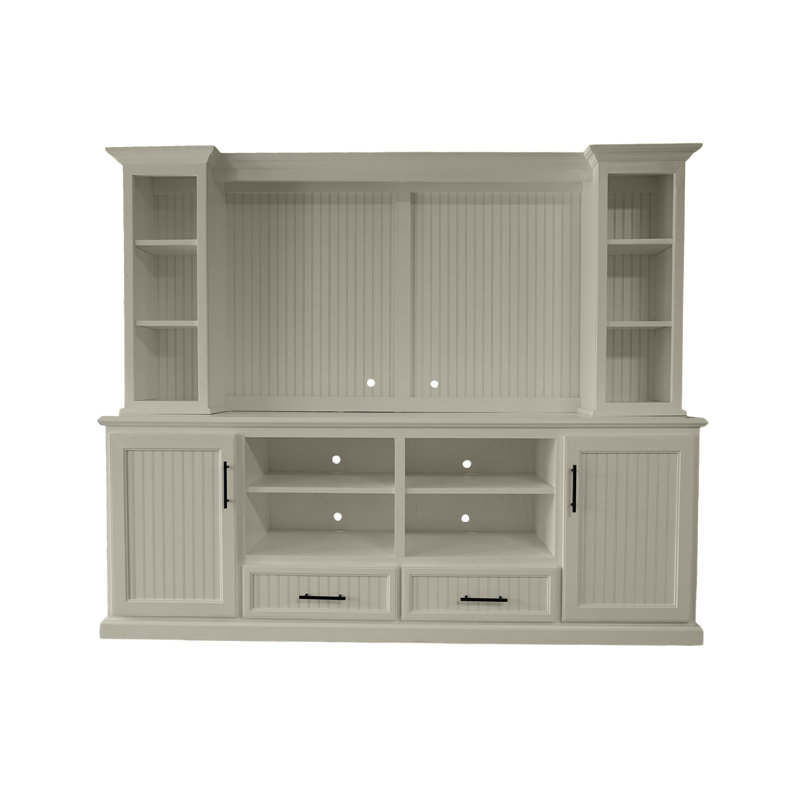 Unfinished Entertainment Center for TVs up to 55", Soft White, 76" H x 92.5" W x 12.75" D