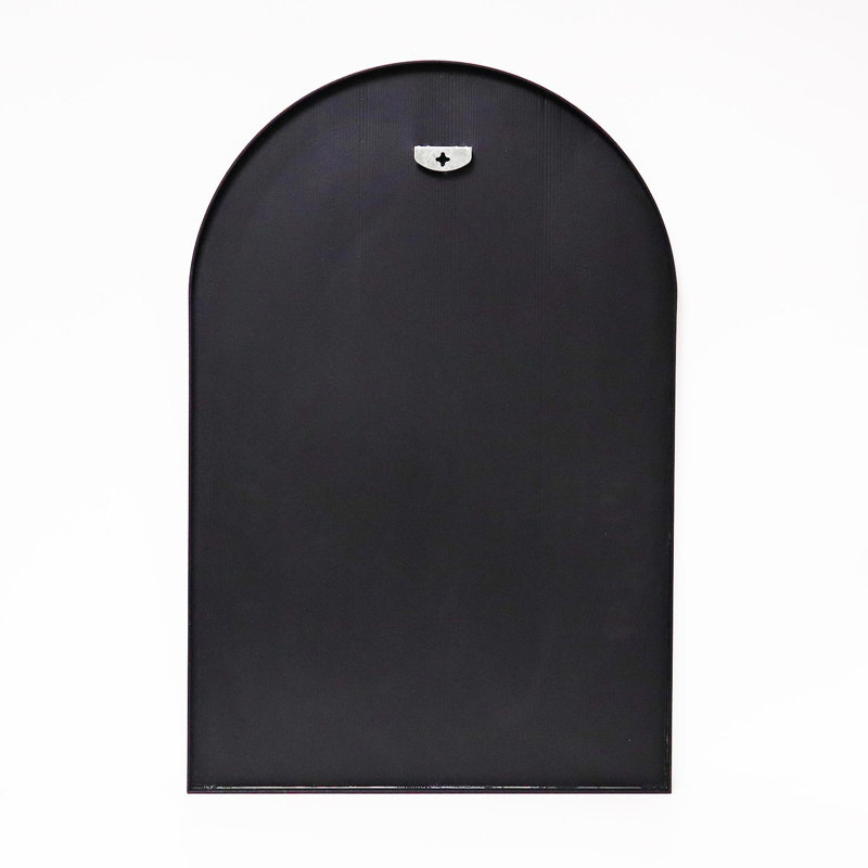 Kell Metal Flat Wall Mirror, 35.44" H x 23.63" W x 1.09" D, Black