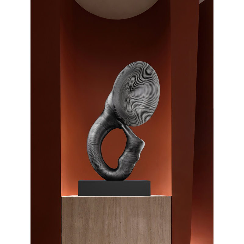 Sculpture abstraite et minimaliste en fibre de verre, Gris