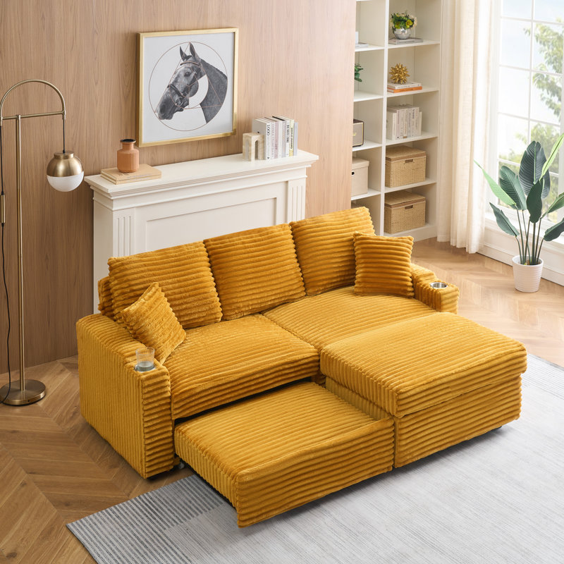 Versatile Foldable Sofa with Cup Holders and Storage Function for Home
