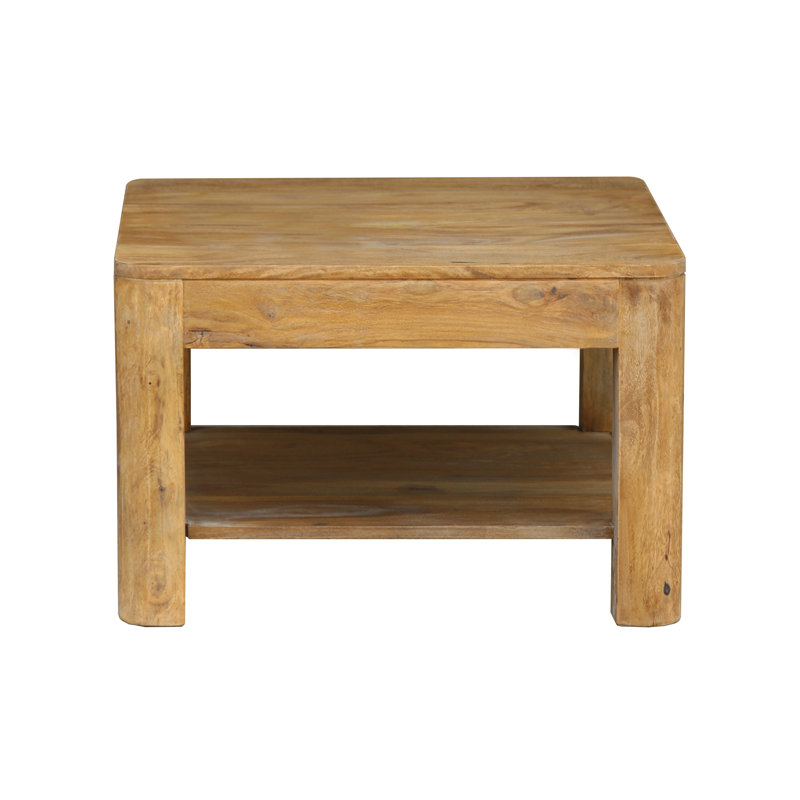 Gaven Solid Wood Four Leg Coffee Table, H45 x L70 x W70cm, Teak