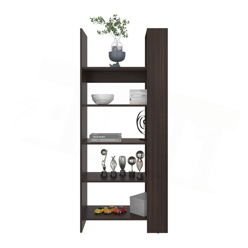 Bookcase, 5 Shelves, Dark Walnut