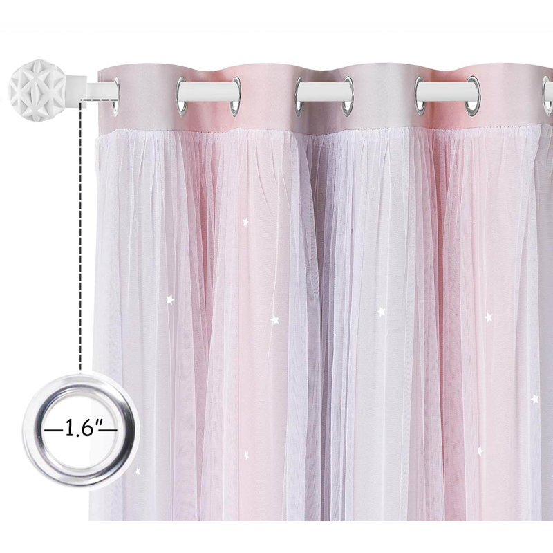 Blackout Curtain Pair, Grey/Pink