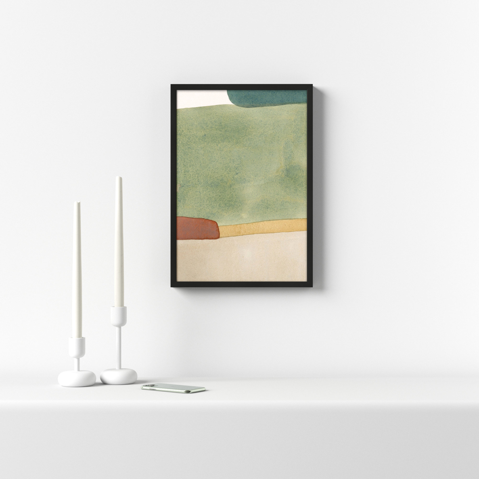 Distant Green by Julia Balfour, Black, 14" W x 20" H
