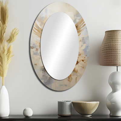 Miroir mural Minimalisme Beige et Doré Dove I - Beige