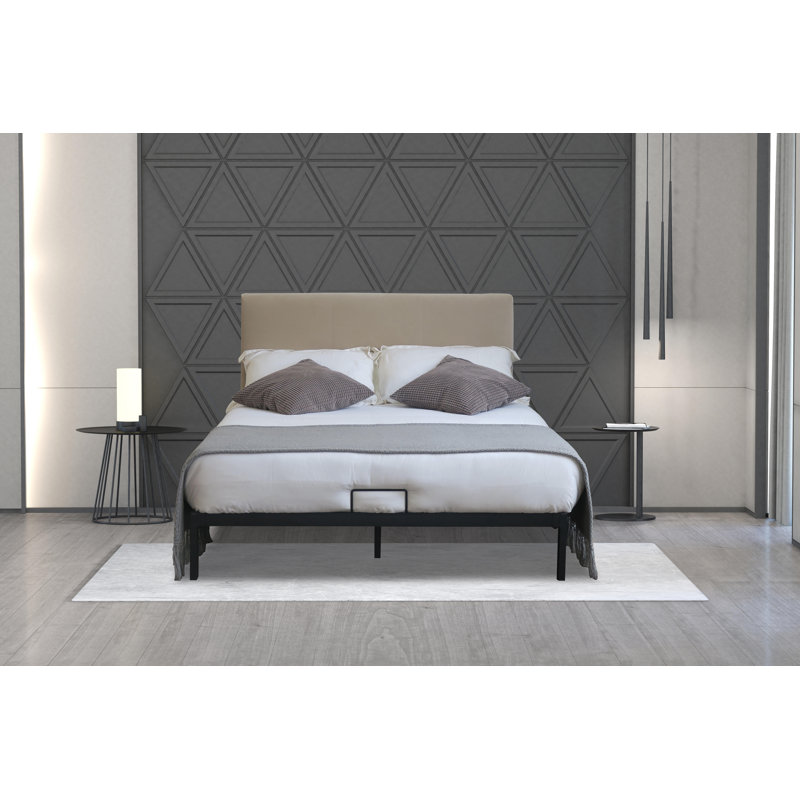 Inyokern Upholstered Bed, Double (4'6), Grey