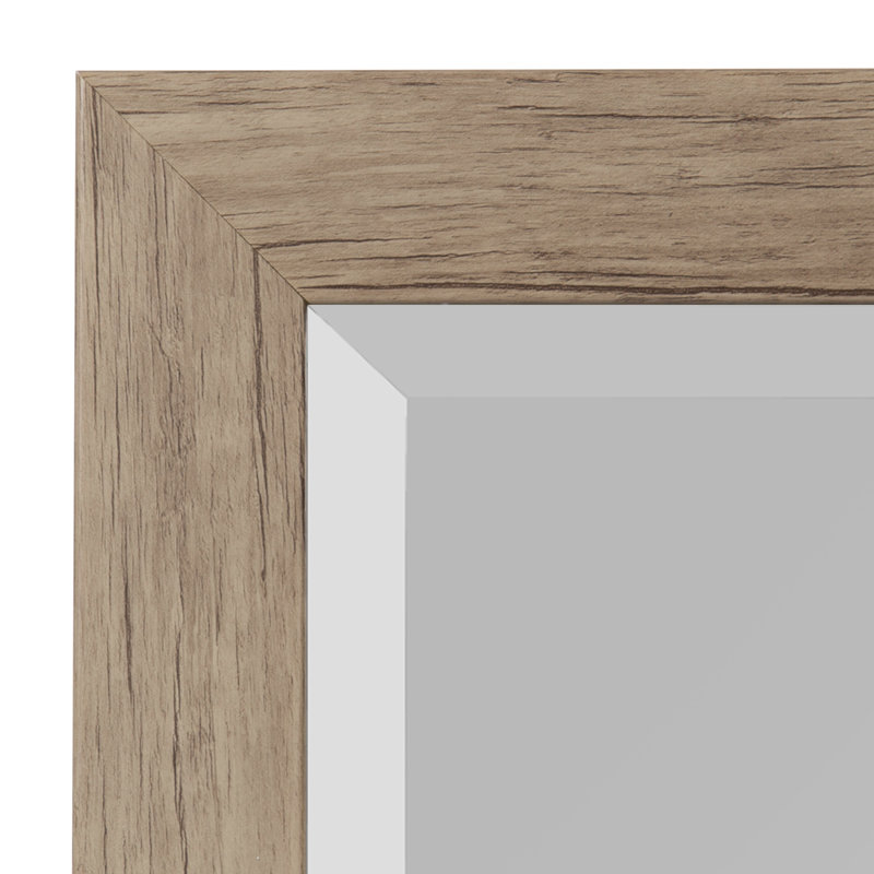 Brucie Flat Mirror, 27" x 21", Rustic Brown