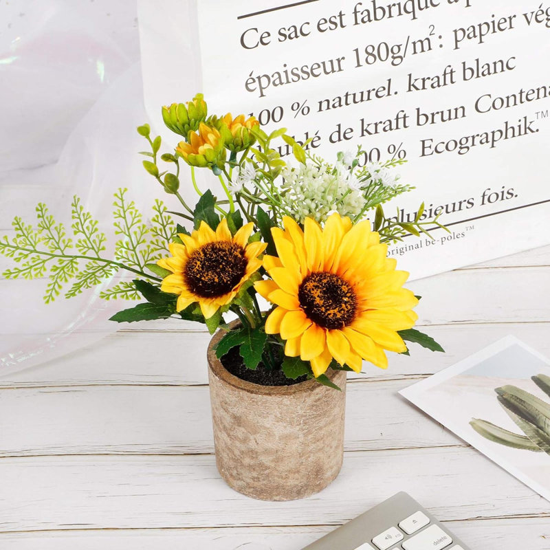 8.3 " H Faux Plant Solid Wood