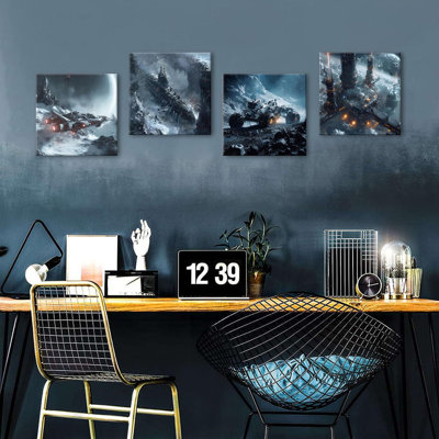 4 Piece Wrapped Canvas Wall Art