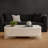 Joanie Coffee Table | 45" Rectangular Biscotti White Handcrafted Mango Wood | Solid Asymmetric Base