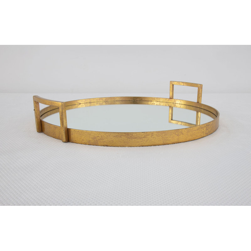 Ono Decorative Tray, Antiqued Gold Leaf