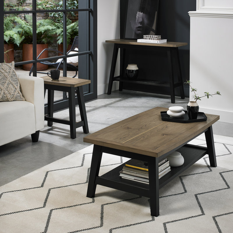 Roscommon Console Table, 55 H x 55 W x 30 D cm, Rustic Oak, Rustic Oak