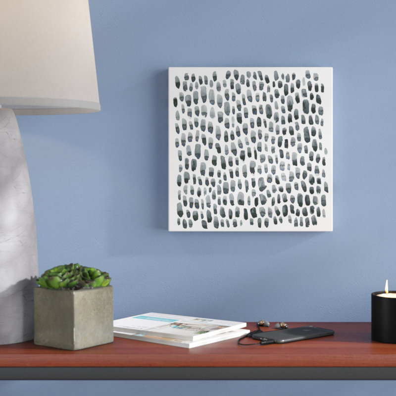 Blue Grey Tessera I by Emma Scarvey - Wrapped Canvas Painting, 30cm H x 30cm W