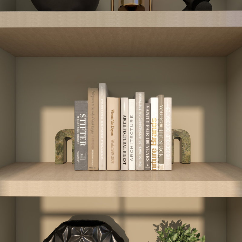 Alexandrea Decorative Bookends, Green